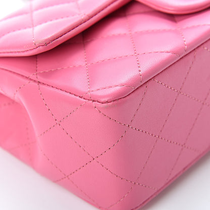 Chanel Lambskin Quilted Mini Rectangular Flap Dark Pink 11 of 11