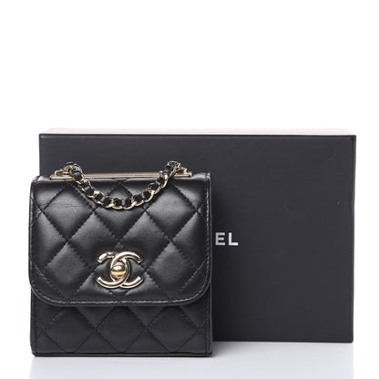 Chanel Lambskin Quilted Mini Trendy CC Chain Wallet Black 16 of 16