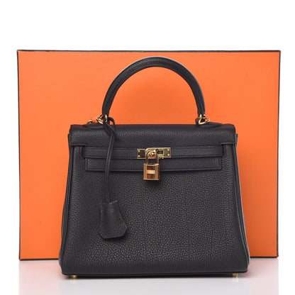 Hermes Togo Kelly Retourne 25 Black 64 of 64