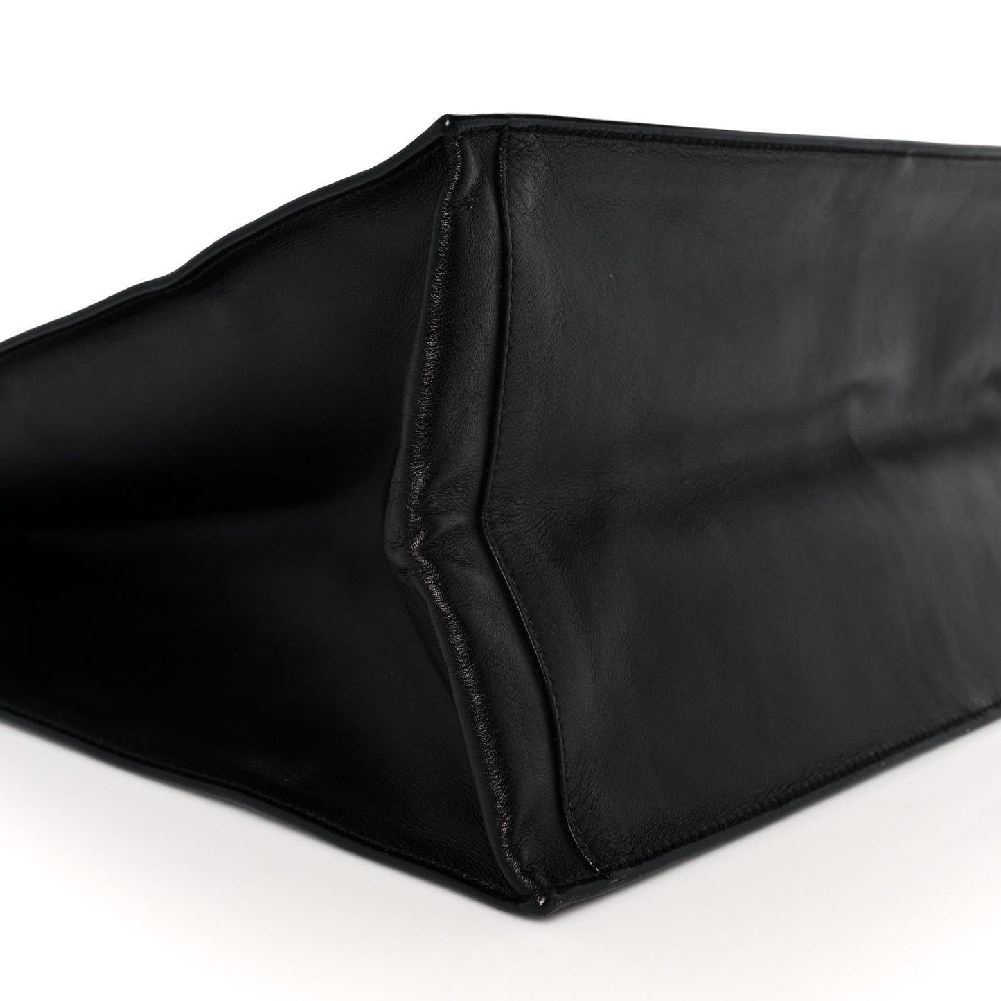 Calfskin Rive Gauche North South Tote Black