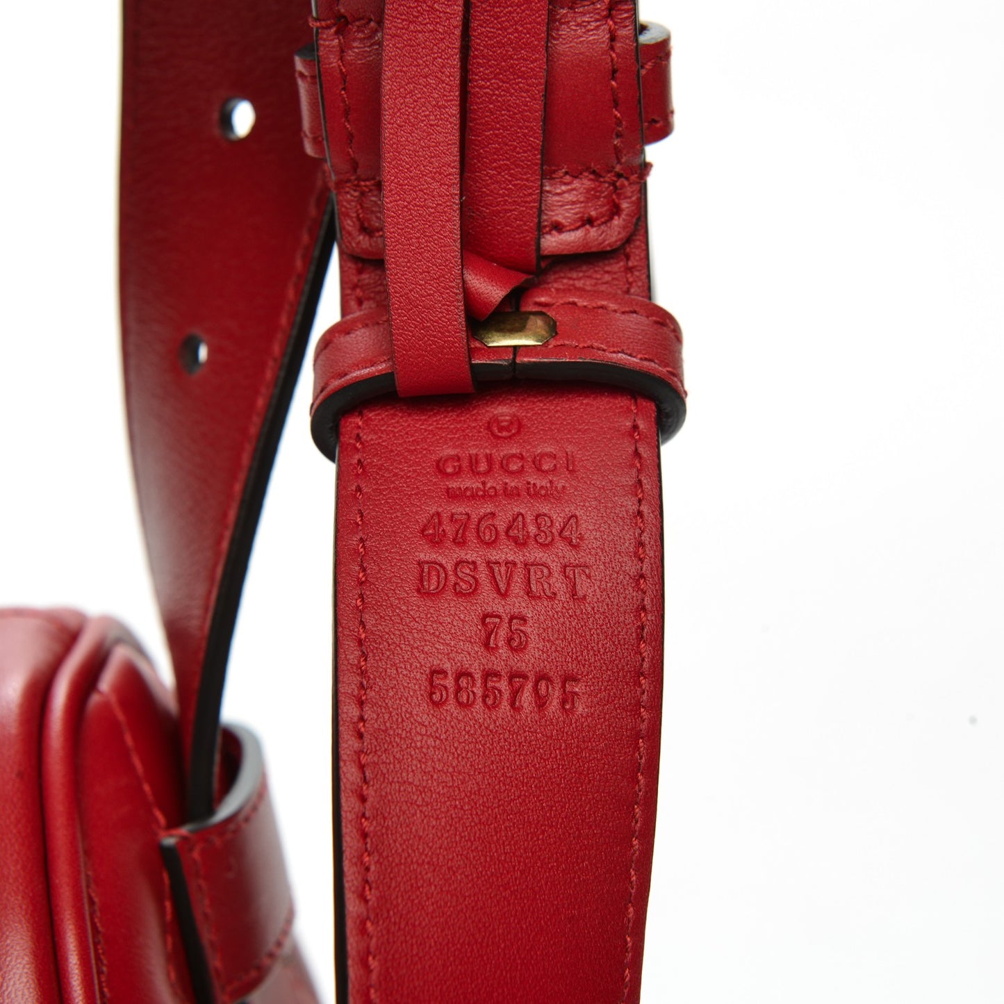 Calfskin Matelasse GG Marmont Belt Bag 75 30 Hibiscus Red