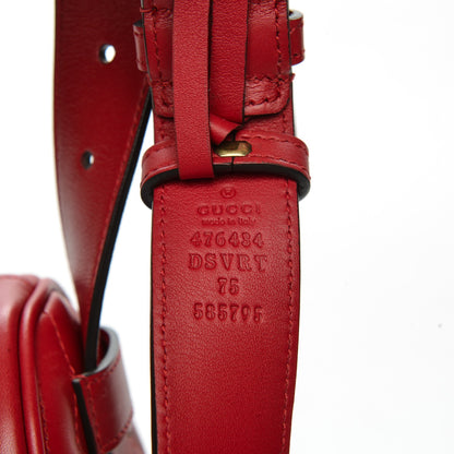 Gucci Calfskin Matelasse GG Marmont Belt Bag 75 30 Hibiscus Red 8 of 8