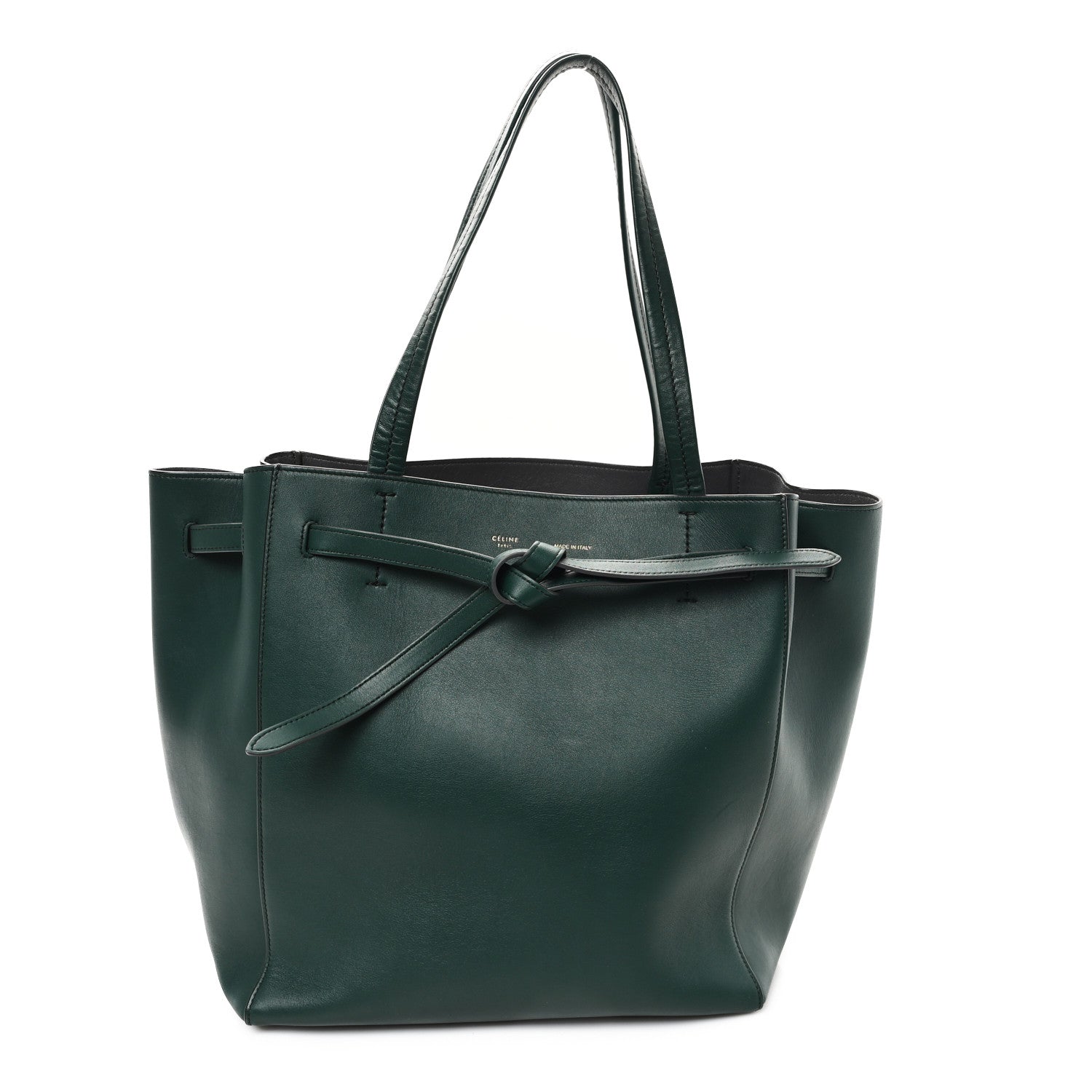 Celine Smooth Calfskin Small Belt Cabas Phantom Dark Green 1 of 10