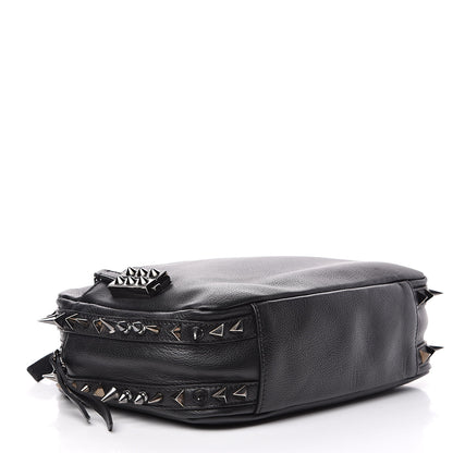 Christian Louboutin Calfskin Spikes Shoulder Bag Black 4 of 13