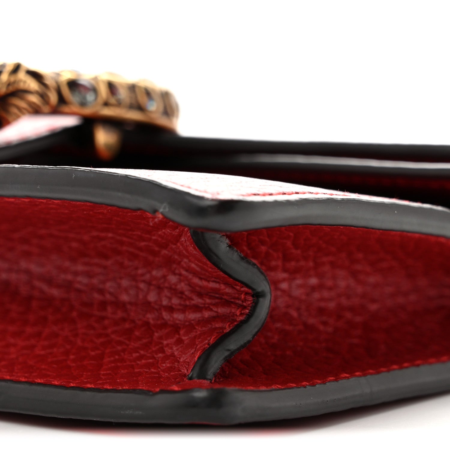 Gucci Calfskin Swarovski Crystal Super Mini Dionysus Shoulder Bag Hibiscus Red 9 of 10