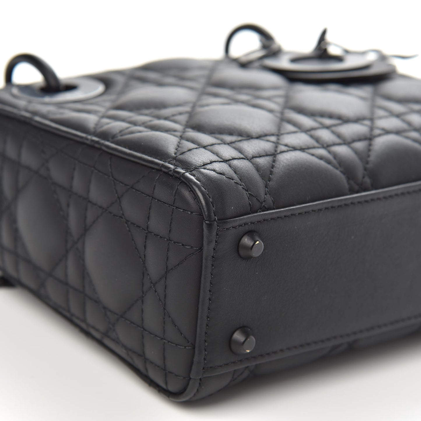 Ultra Matte Calfskin Cannage Mini Lady Dior Black