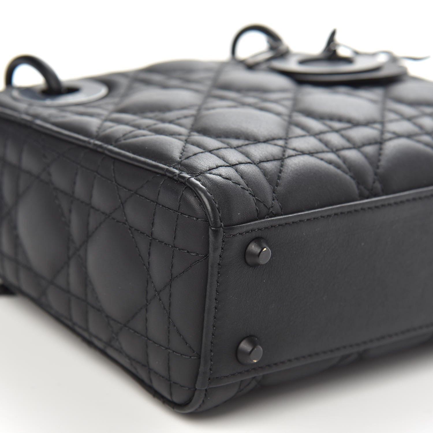 Christian Dior Ultra Matte Calfskin Cannage Mini Lady Dior Black 8 of 10