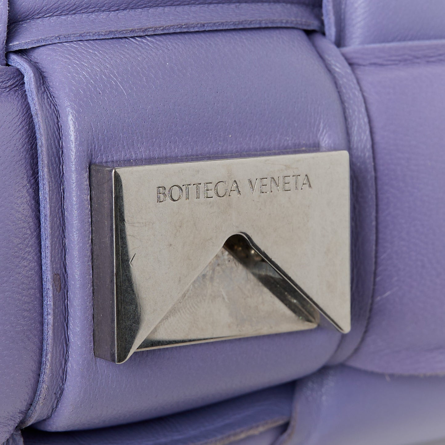 Lambskin Maxi Intreccio Padded Chain Cassette Crossbody Bag Lavender