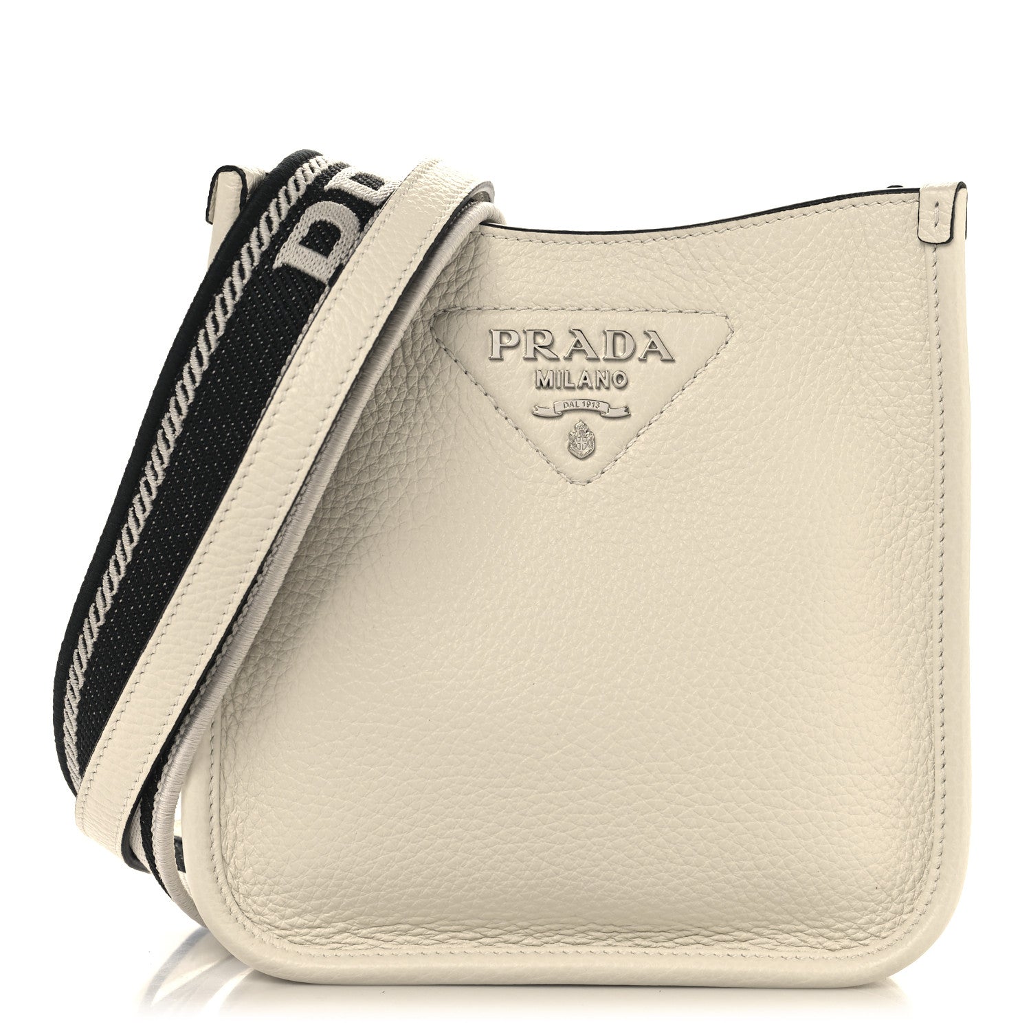 Prada Vitello Daino Soft Mini Hobo Messenger Bag White 1 of 8