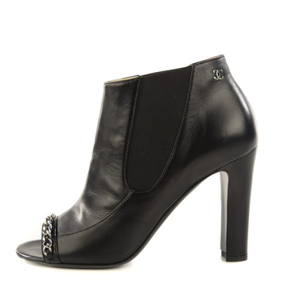 Chanel Lambskin Chain Ankle Boots 38 Black 1 of 8