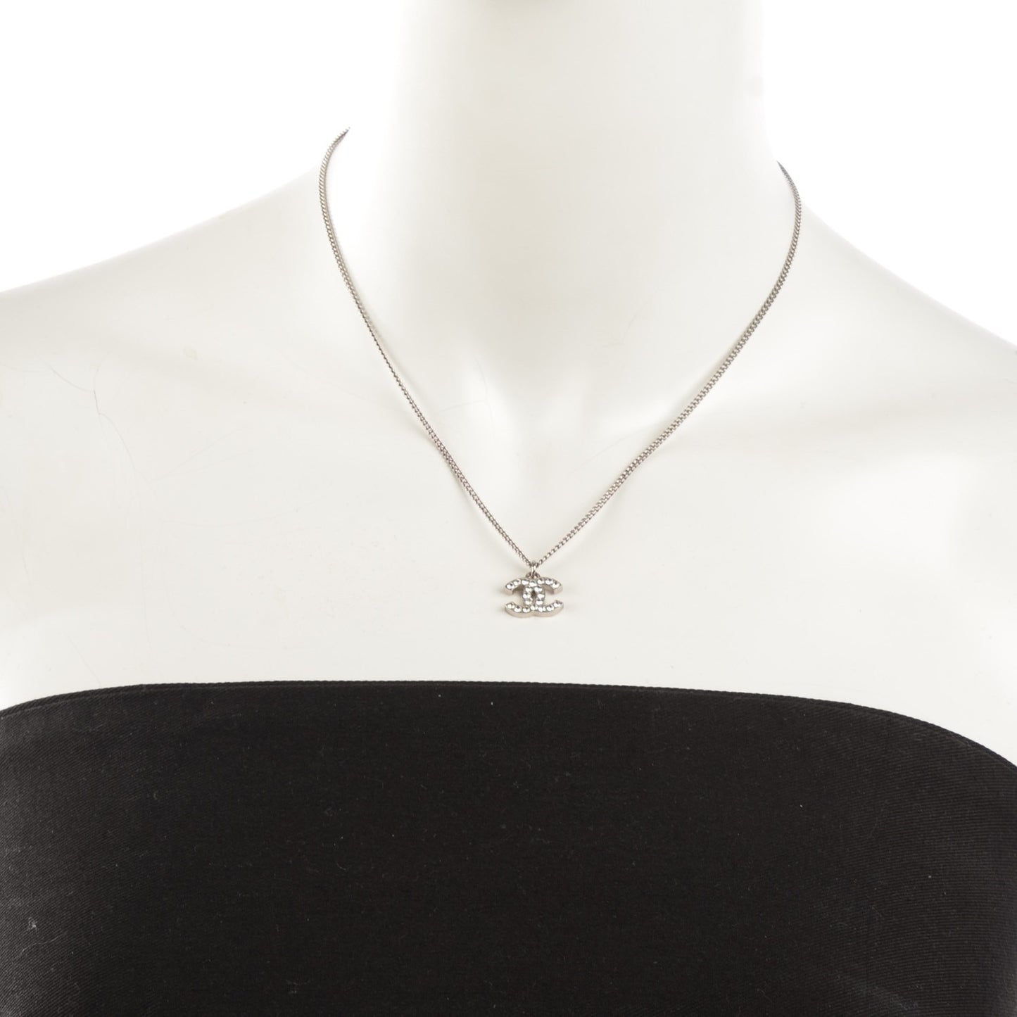 Crystal Timeless CC Necklace Silver
