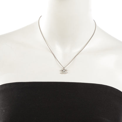 Chanel Crystal Timeless CC Necklace Silver 2 of 4