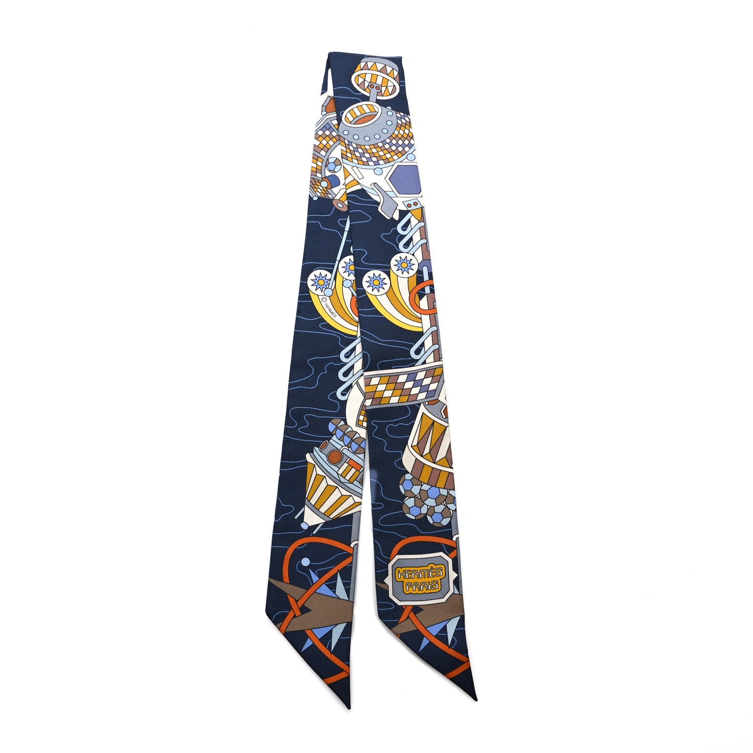 Hermes Silk Odyssey Twilly Marine Gold Ciel 2 of 4