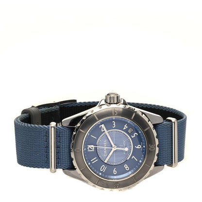 Chanel Titanium Ceramic Nylon 38mm J12 Automatic Watch Blue 2 of 5