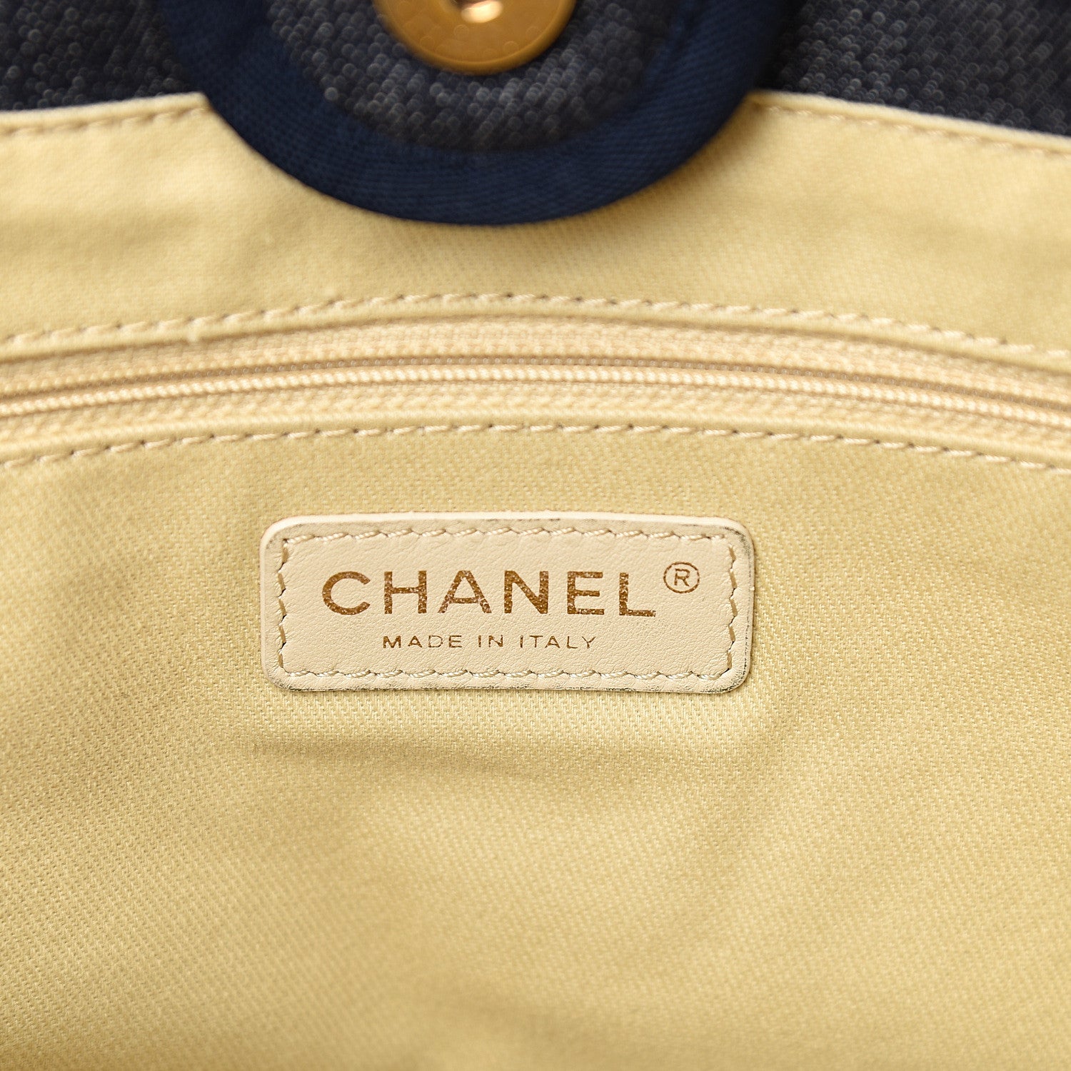 Chanel Denim Small Deauville Tote Dark Blue 5 of 9