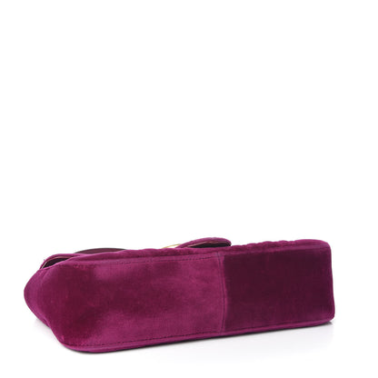 Gucci Velvet Matelasse Small GG Marmont Shoulder Bag Fuchsia Violet Cyclamen 4 of 10