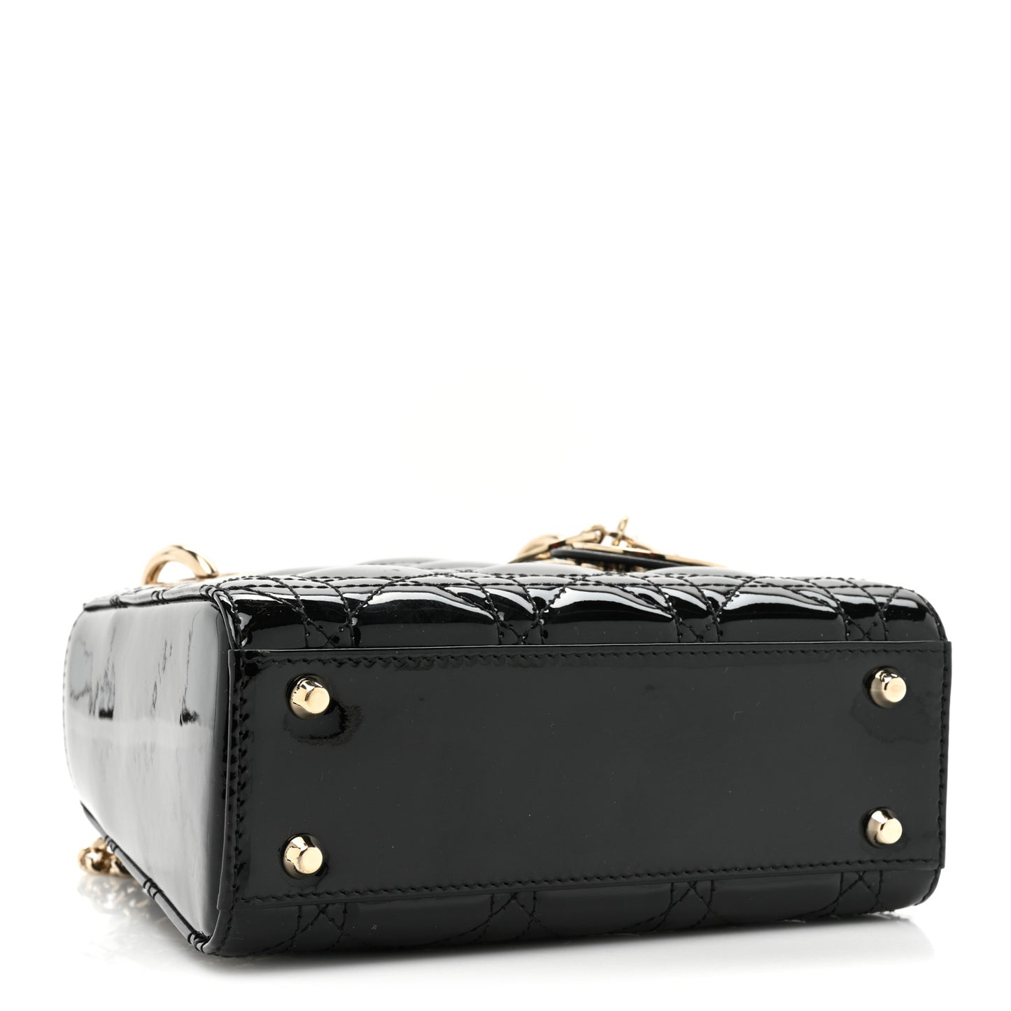 Patent Cannage Mini Lady Dior Black