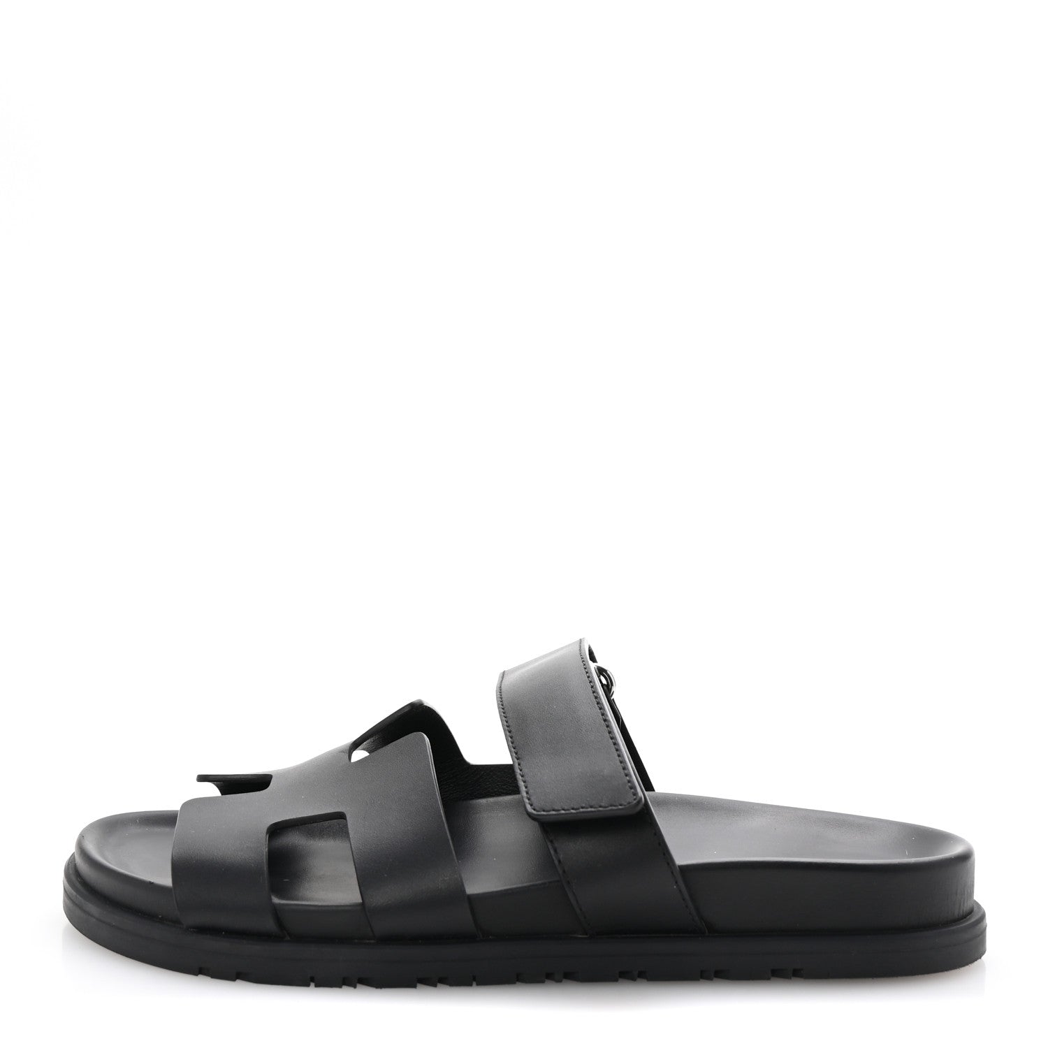Hermes Calfskin Womens Chypre Sandals 39 Black 1 of 10