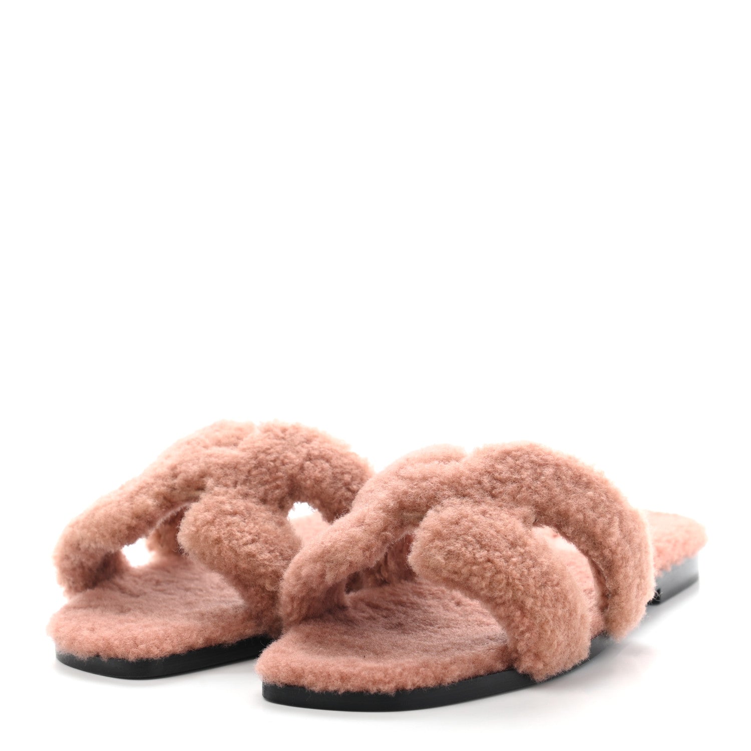 Hermes Woolskin Oran Sandals 37 Rose Aube 3 of 7