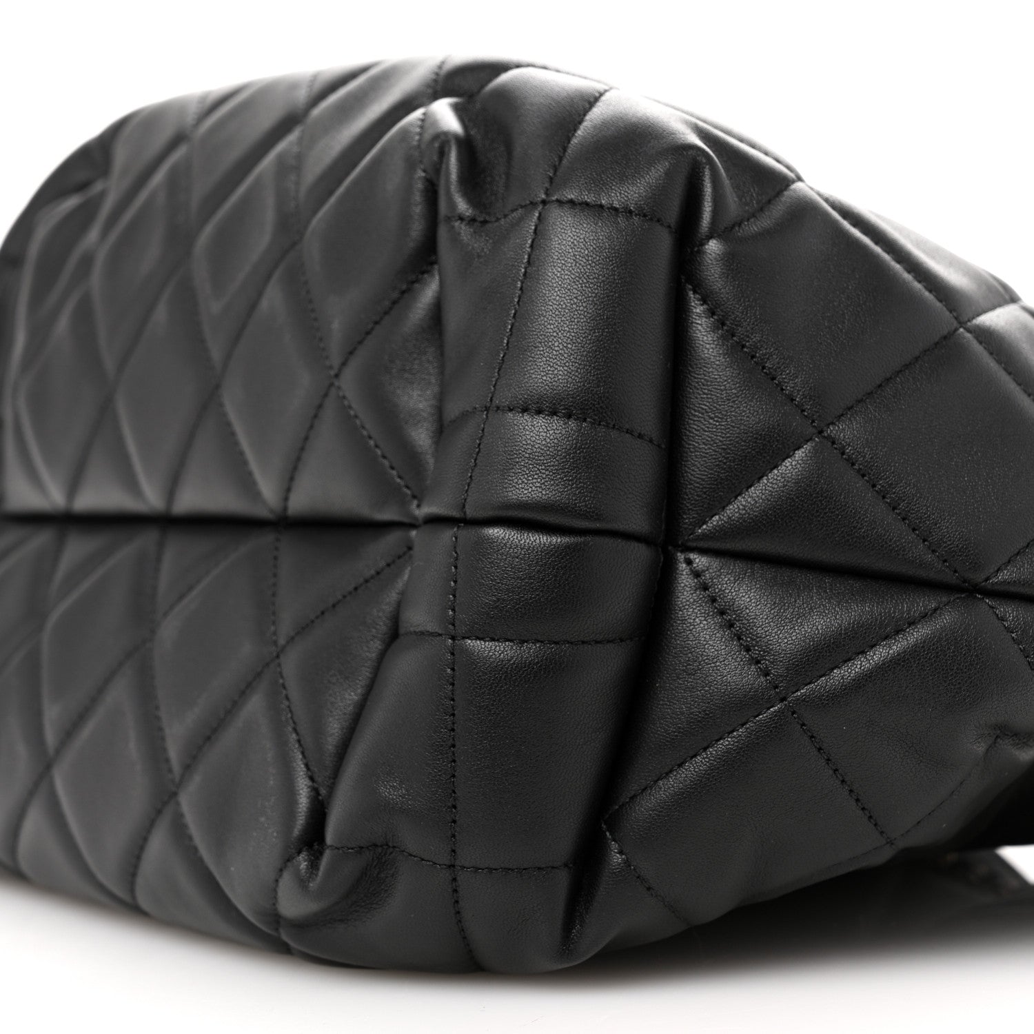 Chanel Lambskin Quilted CC Dweller Drawstring Tote Black 9 of 9