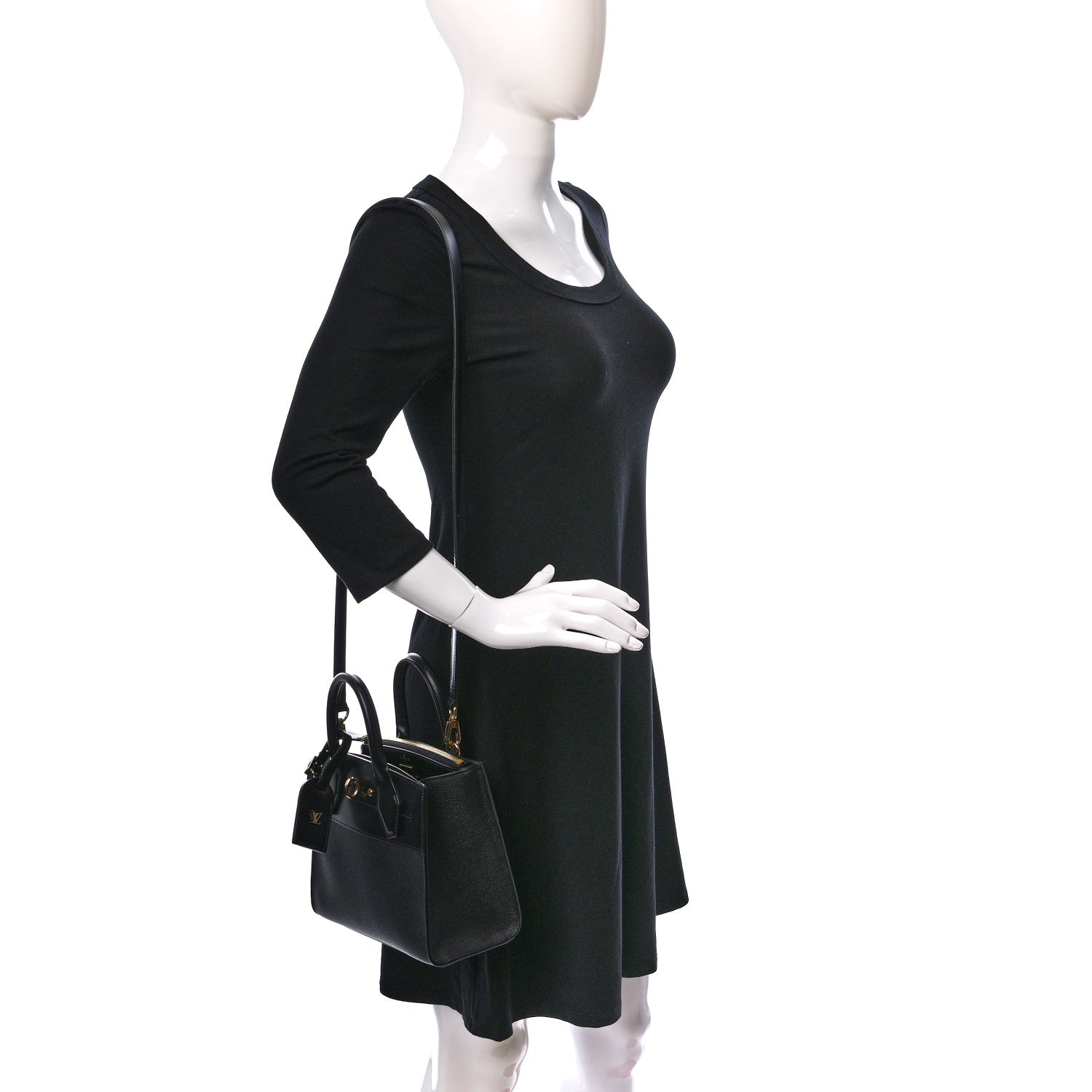 Louis Vuitton Calfskin City Steamer Mini Black 2 of 8