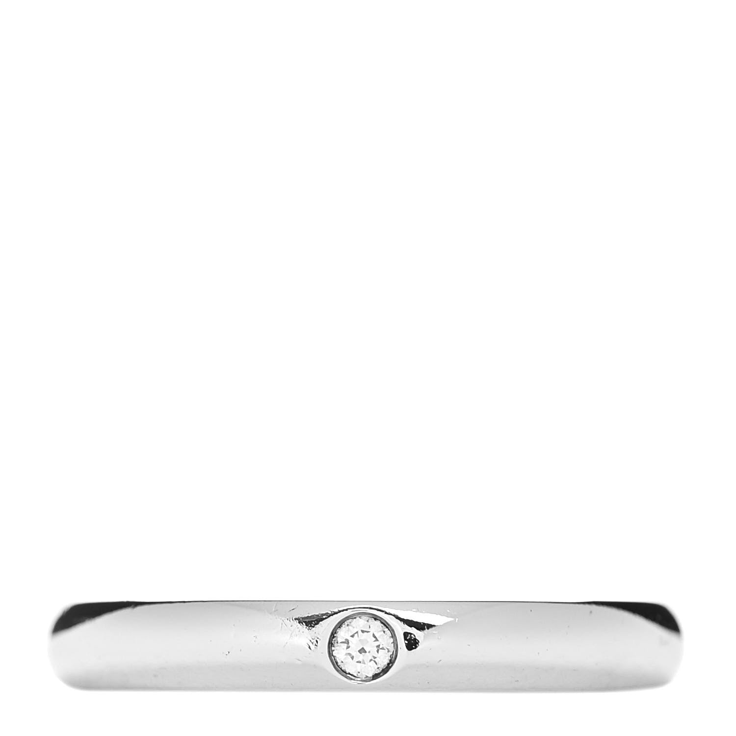 Tiffany Platinum Diamond Elsa Peretti Band Ring 45 3.25 1 of 6