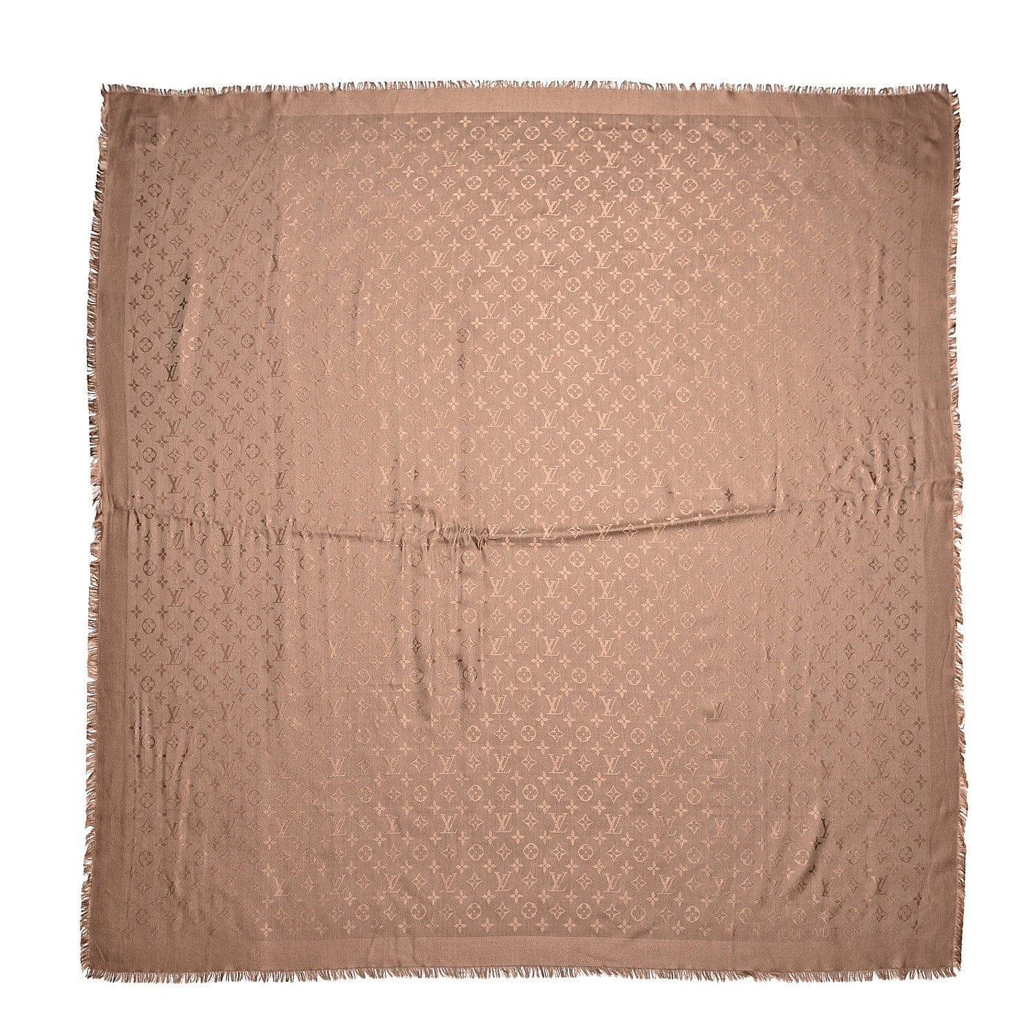 Louis Vuitton Silk Wool Monogram Shawl Dune 1 of 6