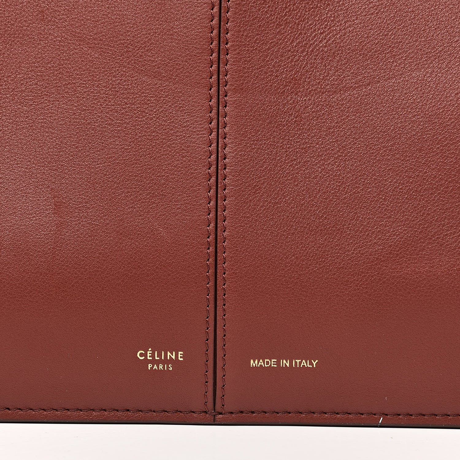 Celine Calfskin Medium Tri-Fold Bag Red Wood 17 of 17