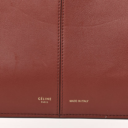 Celine Calfskin Medium Tri-Fold Bag Red Wood 17 of 17