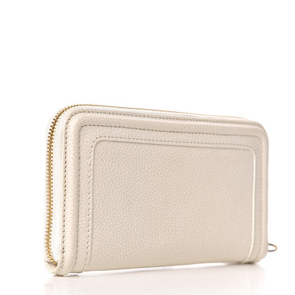 Chloe Grained Calfskin Paraty Long Zip Around Wallet Cream 2 of 7