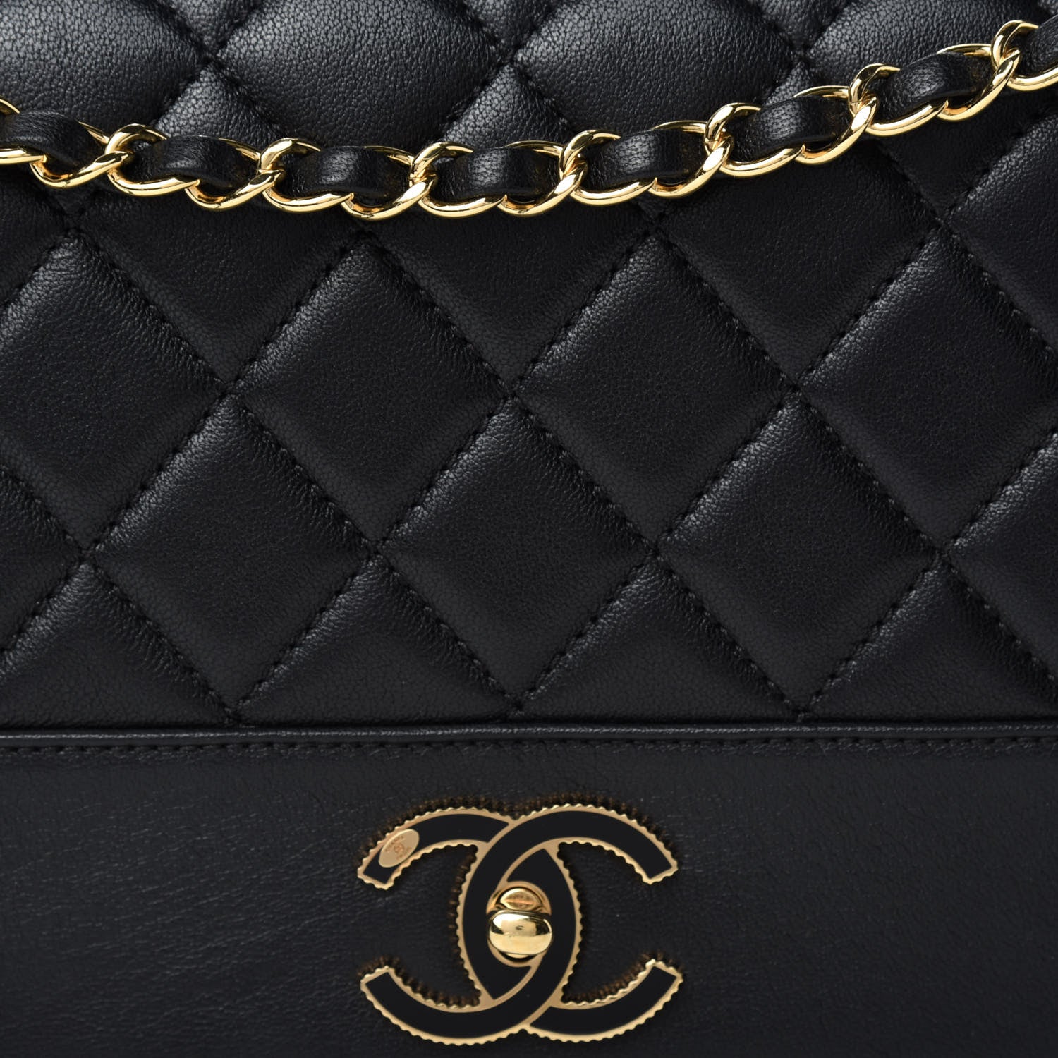 Chanel Sheepskin Quilted Vintage Mademoiselle Flap Black 10 of 11