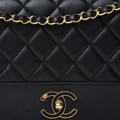 Chanel Sheepskin Quilted Vintage Mademoiselle Flap Black 10 of 11