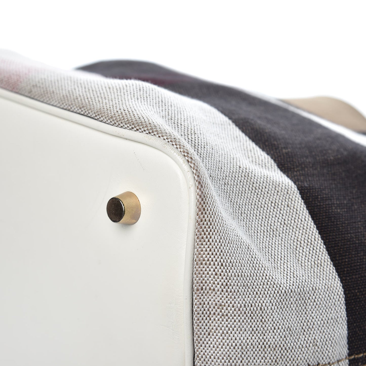 Canvas Mega Check Medium Ashby Hobo White