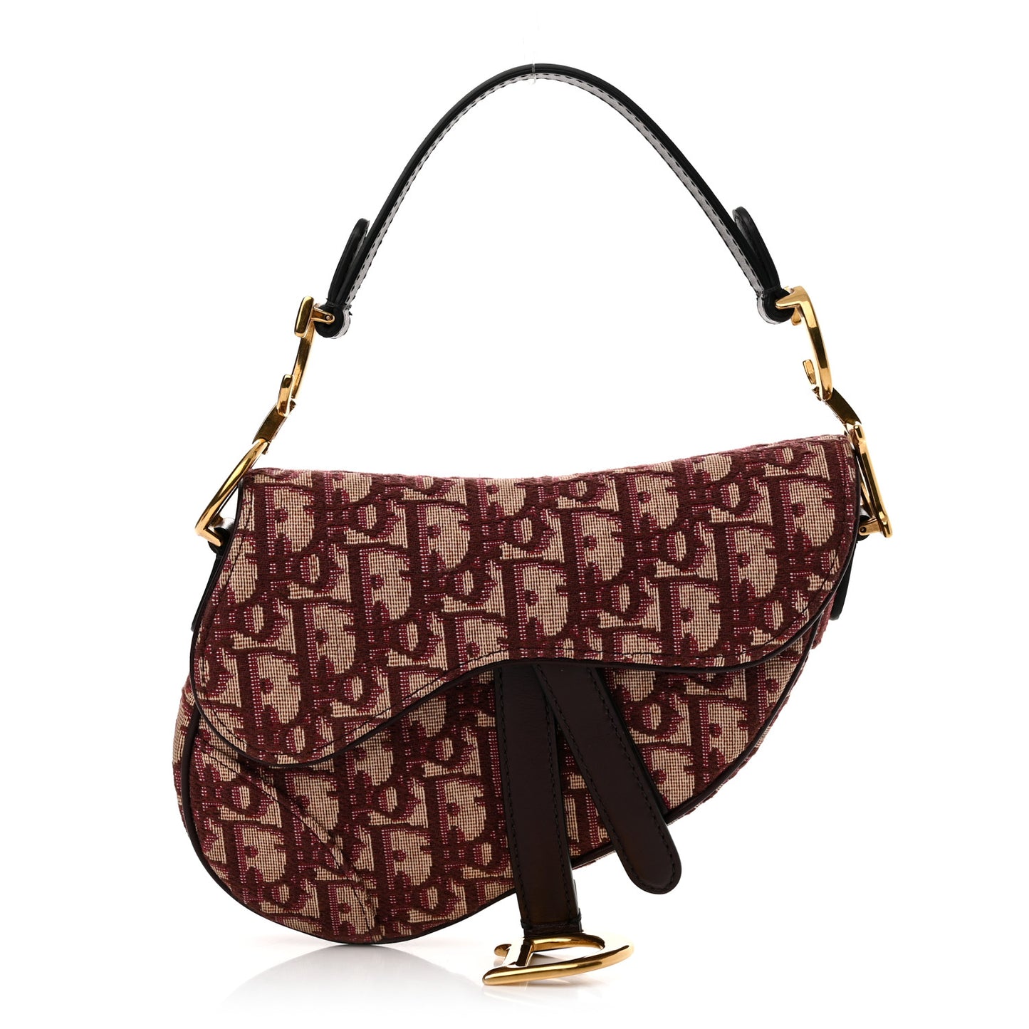 Oblique Mini Saddle Bag Burgundy
