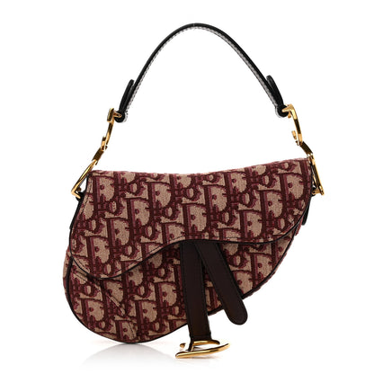 Christian Dior Oblique Mini Saddle Bag Burgundy 1 of 12