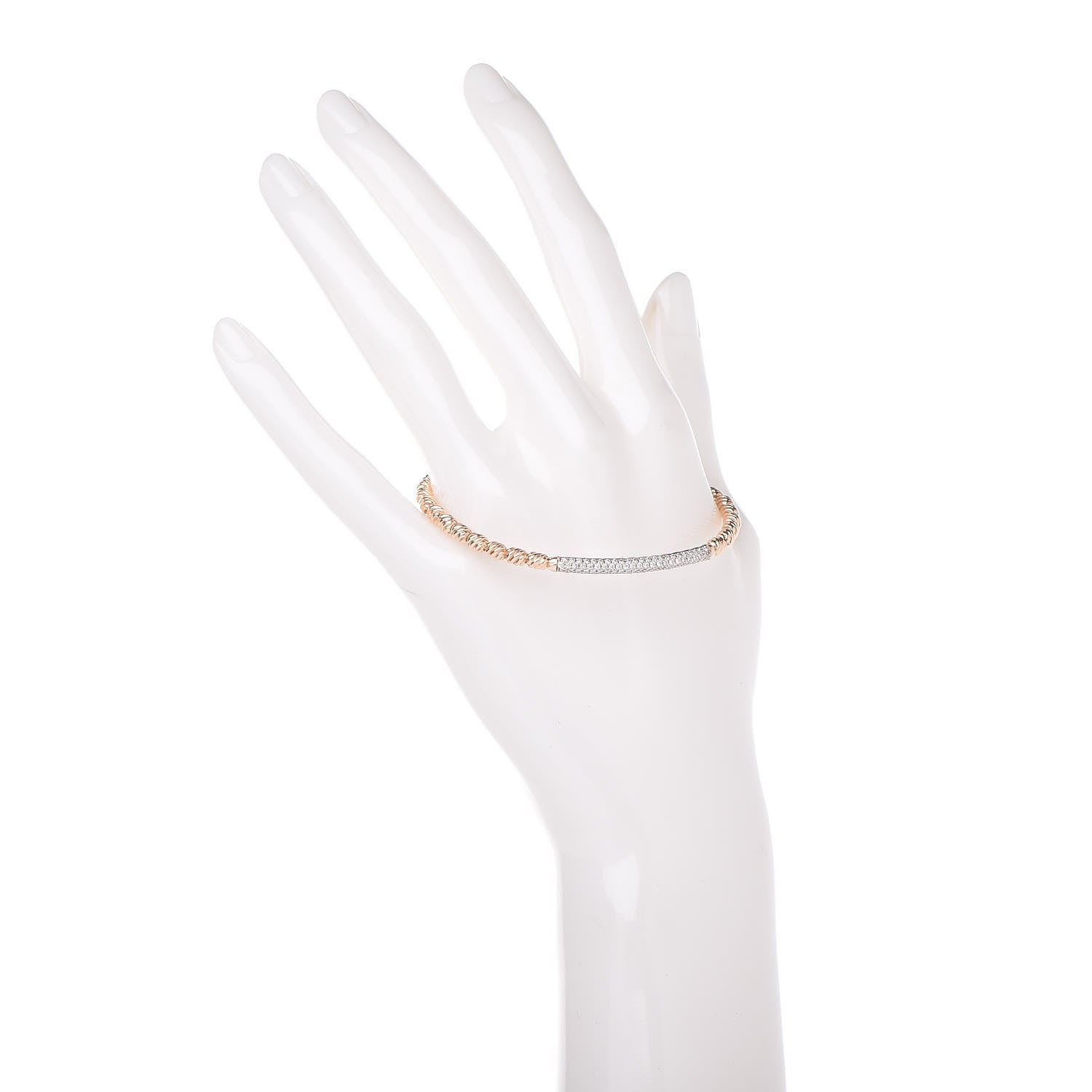 David Yurman 18K Rose Gold Diamond Petite Pave Flex Bracelet 2 of 4