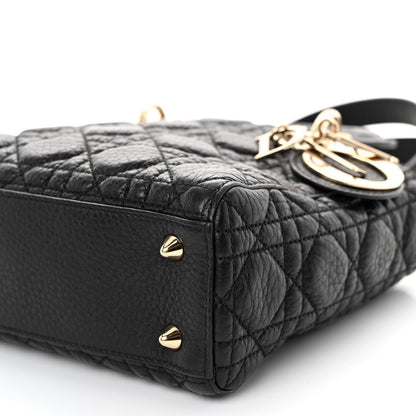 Christian Dior Grained Calfskin Cannage Small Lady Dior Black 9 of 10
