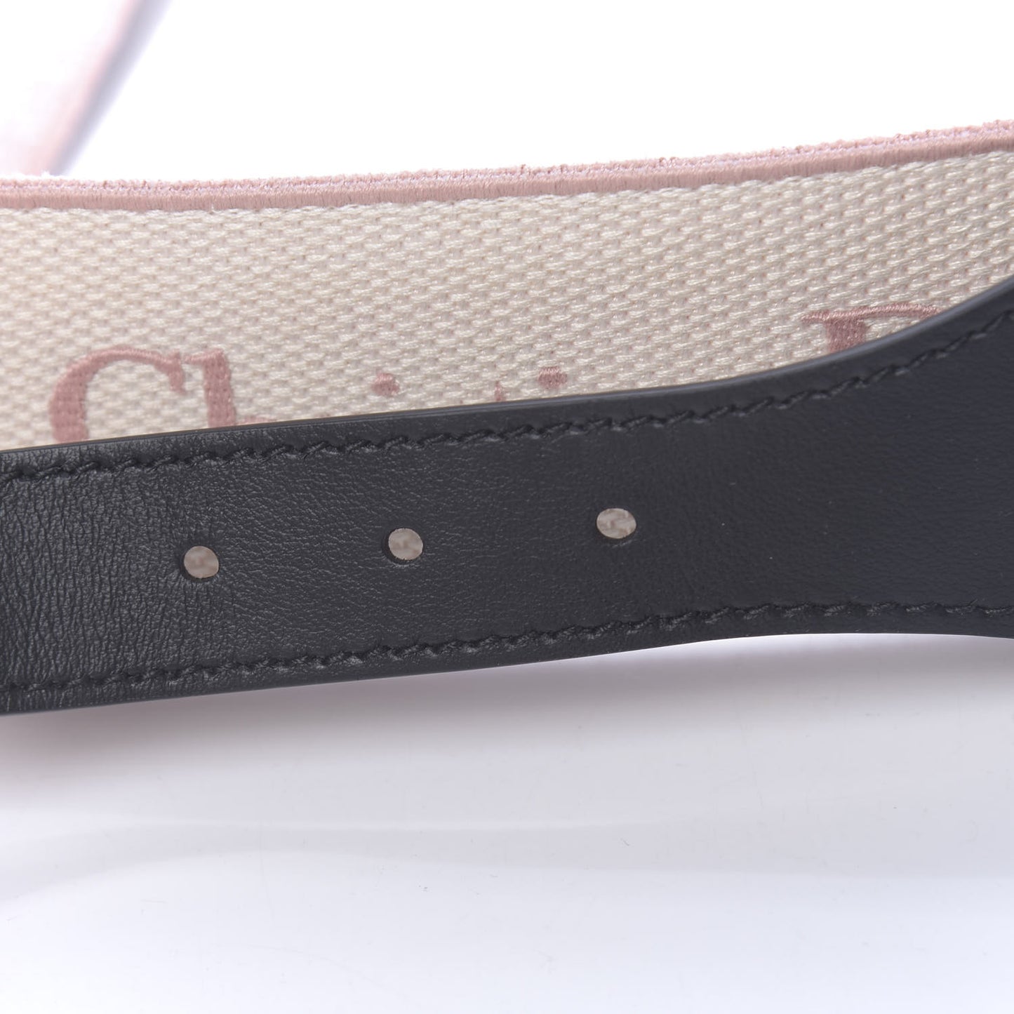 Canvas Embroidered Large Belt 90 36 Pink White