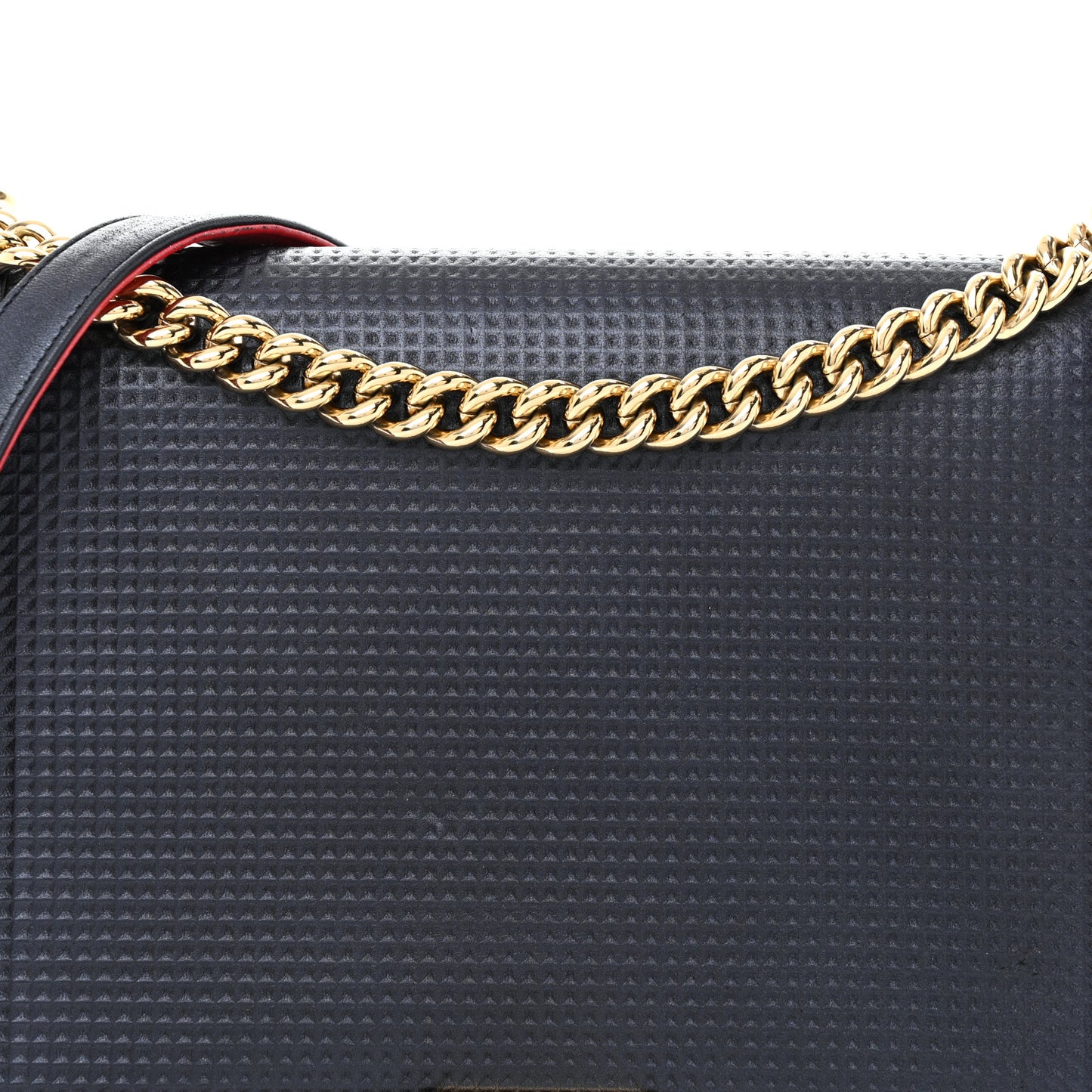 Lambskin Embossed Large Boy Cube Flap Navy Blue