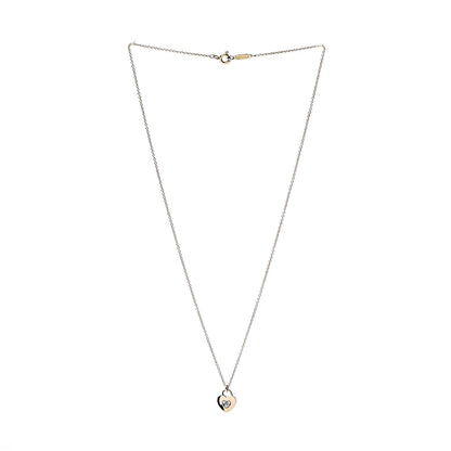 Tiffany 18K Yellow Gold Diamond Heart Locket Pendant Necklace 3 of 7