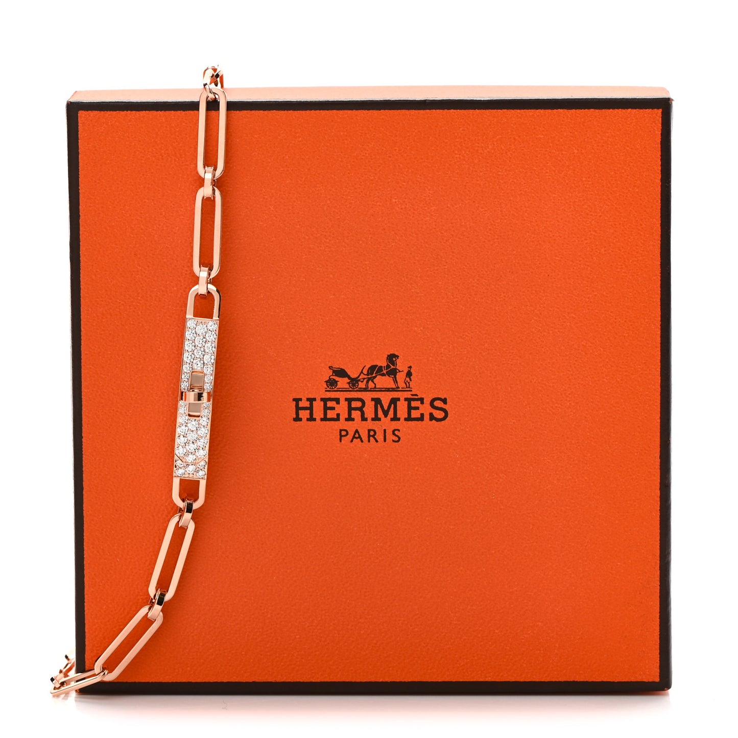 18K Rose Gold Diamond Pave Kelly Chaine Choker Necklace