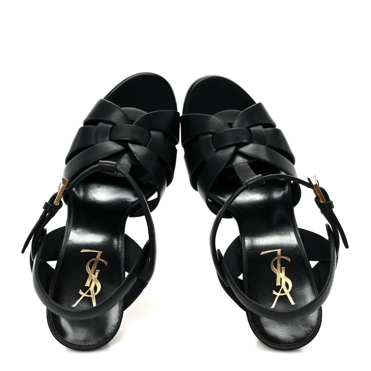 Calfskin Tribute 105 Platform Sandals 38.5 Black