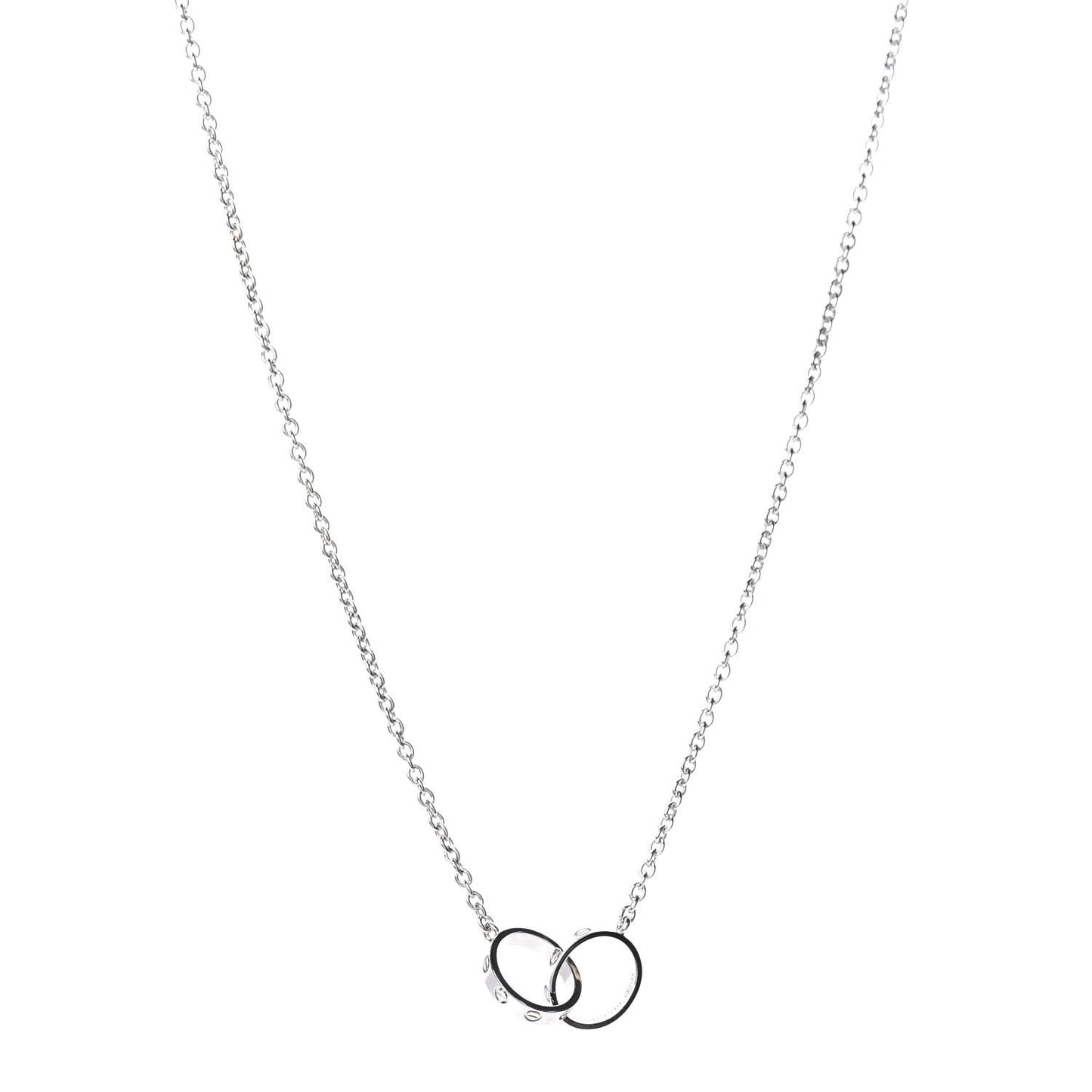 18K White Gold Interlocking LOVE Necklace