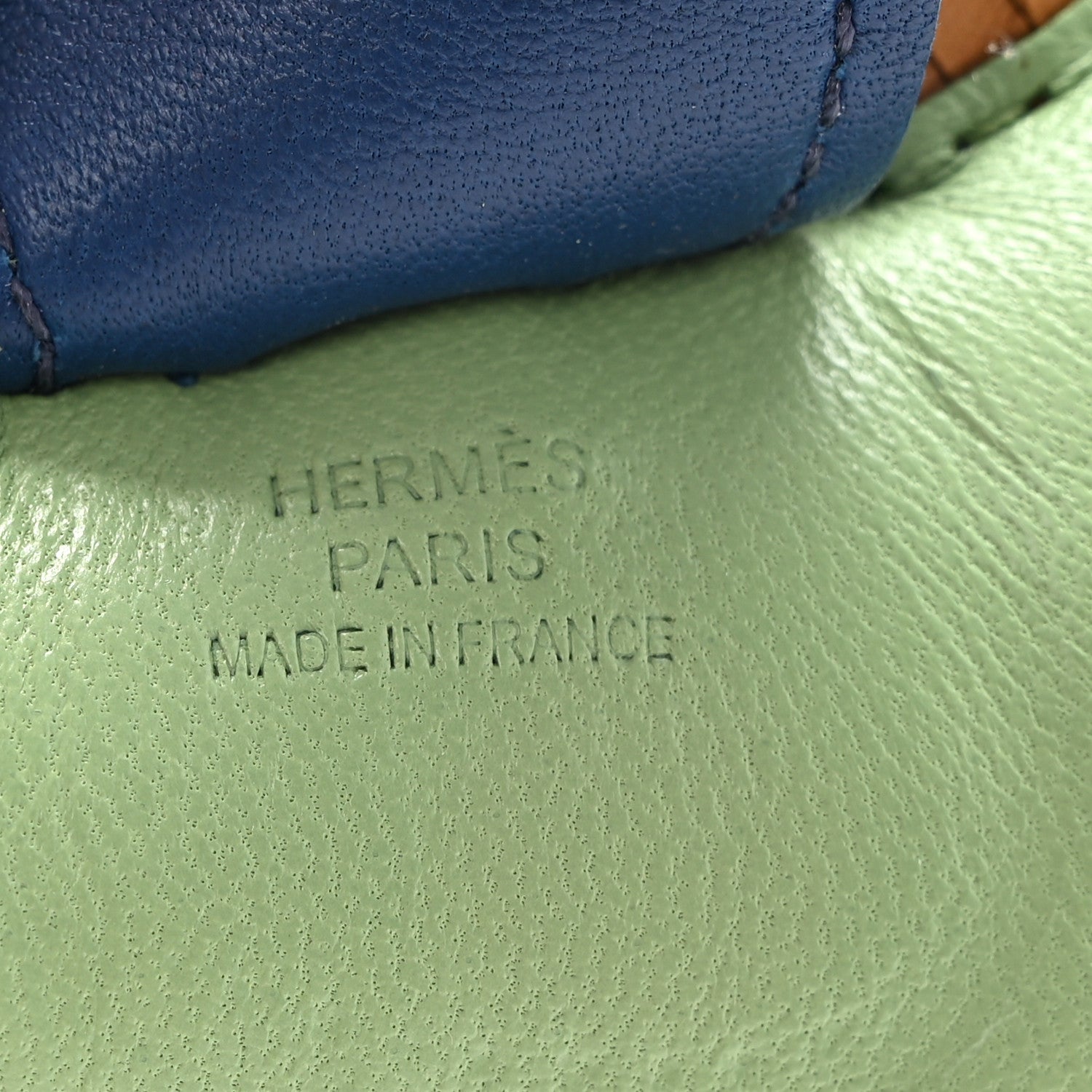 Hermes Milo Lambskin Grigri Rodeo Horse Bag Charm MM Vert Criquet Sesame Bleu De Malte 3 of 5