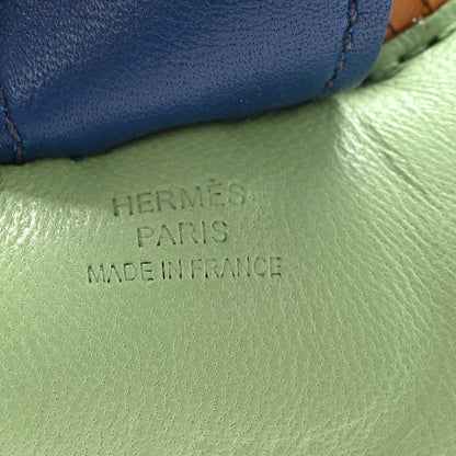 Hermes Milo Lambskin Grigri Rodeo Horse Bag Charm MM Vert Criquet Sesame Bleu De Malte 3 of 5