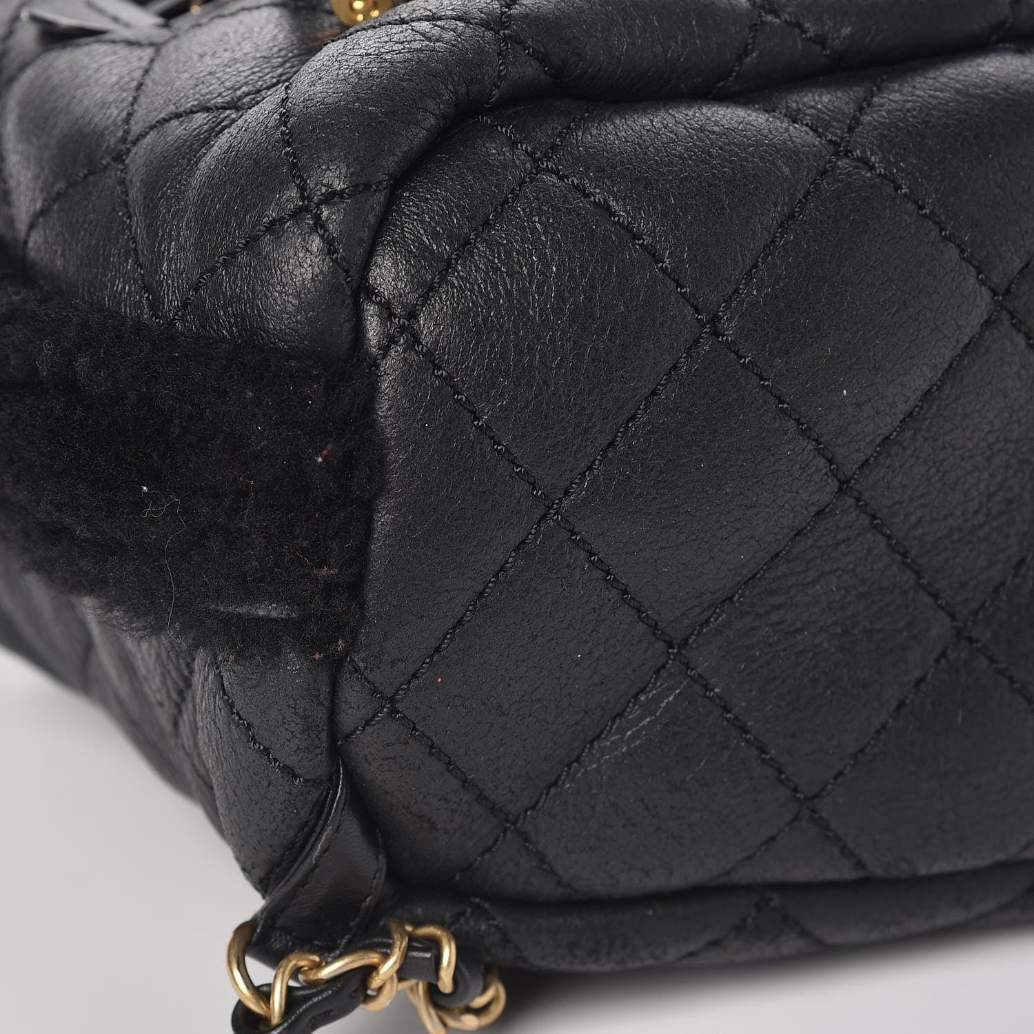 Chanel Lambskin Shearling Quilted CC Backpack Black 8 of 9