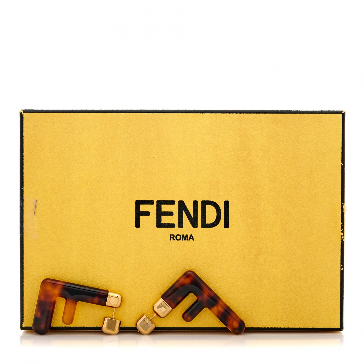 Fendi Plexiglass F Earrings Brown 6 of 6