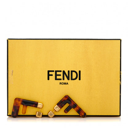 Fendi Plexiglass F Earrings Brown 6 of 6