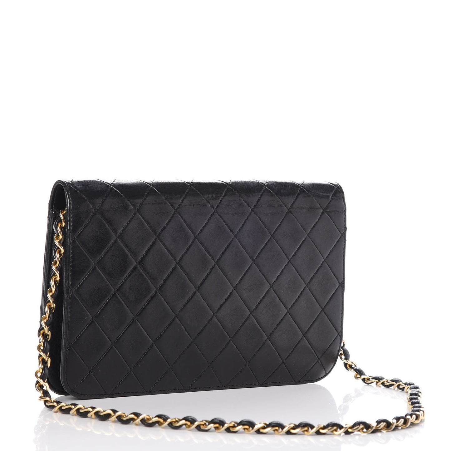 Lambskin Quilted Small Single Flap Black