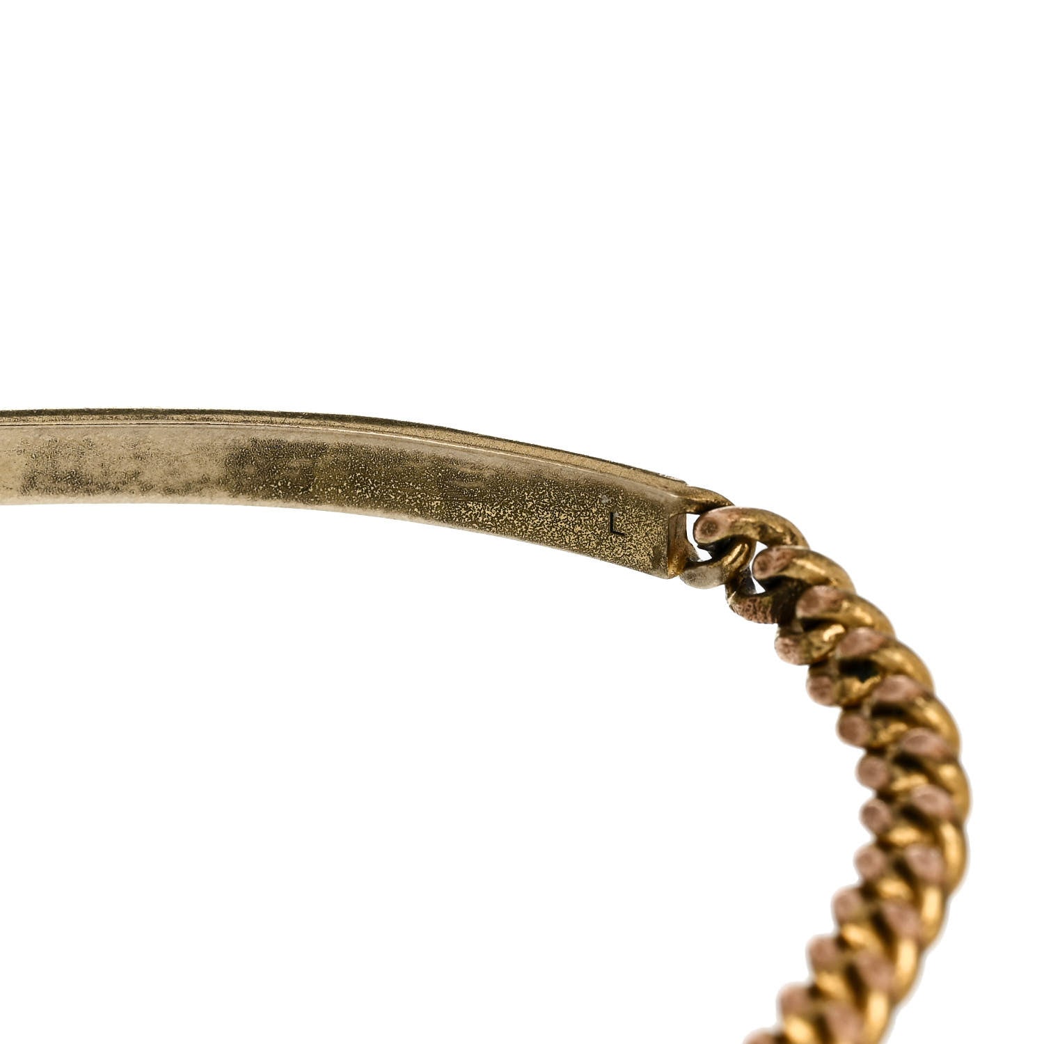 Saint Laurent Metal ID Plaque Bracelet L Gold 4 of 5